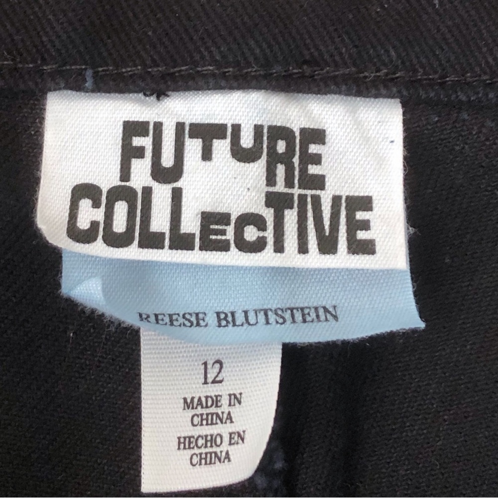 Future Collective High Rise Straight Twill Pant Yoke Seam Sz 12 Reese Blutstein - Picture 12 of 14